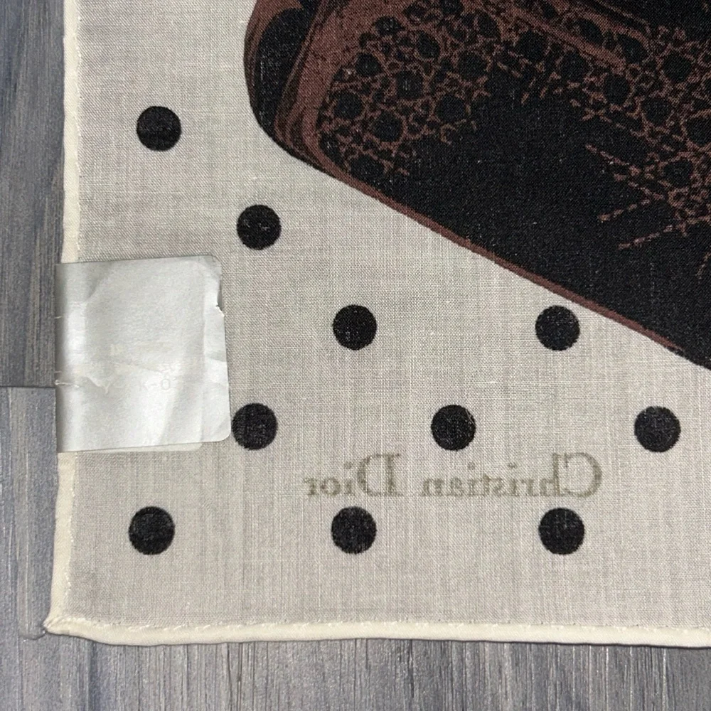 Christian Dior Vintage 90s Cannage Bag Polka Dot Handkerchief Scarf